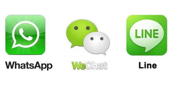 中日美大PK：Line、WhatsApp、WeChat誰(shuí)更厲害？